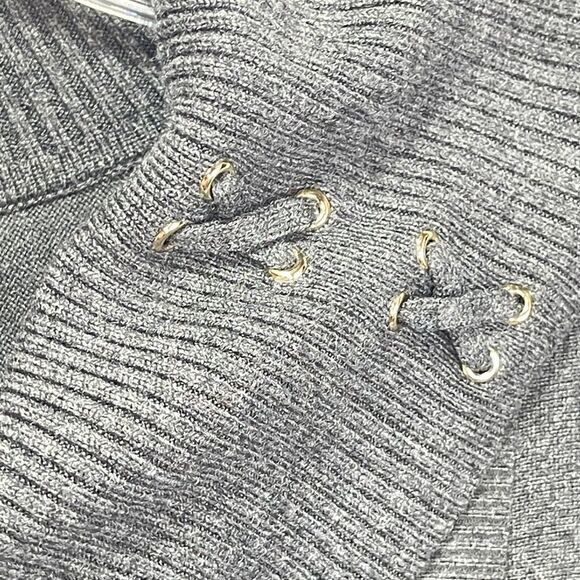 JM Collection Sweater Womens Size L Gray Crossover Turtleneck Dolman Sleeve - Picture 6 of 11